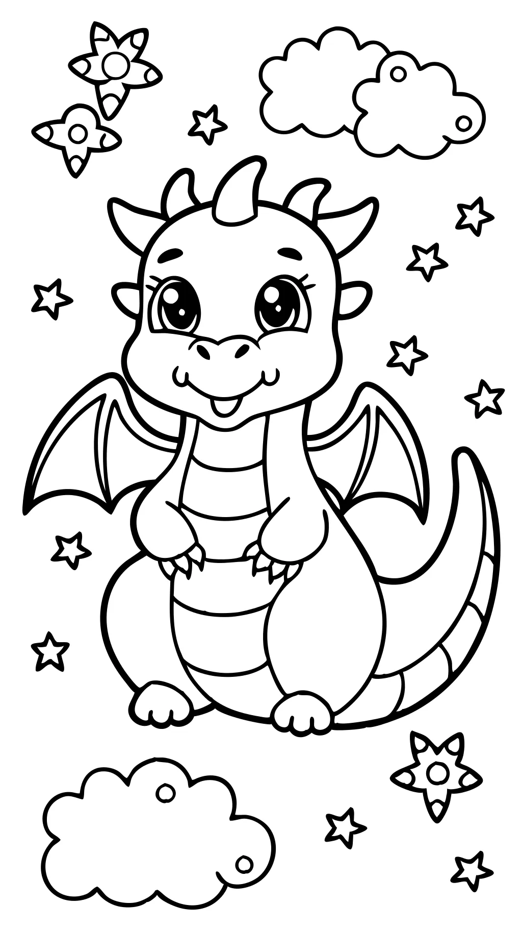 cute easy dragon coloring pages